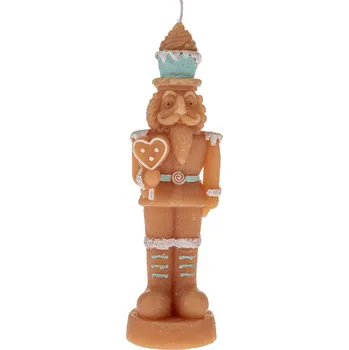 Svíčka Vánoční svíčka z přírodního vosku Louskáček, 22 cm