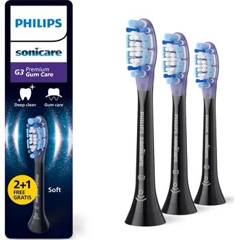 Náhradní hlavice k elektrickému kartáčku Philips SONICARE HX9053/88 černé náhradní hlavice na zubní kartáček, 3 ks/1 bal.