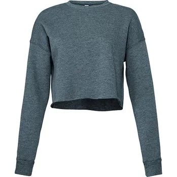 Dámská móda Bella Dámské Cropped Crew Fleece Barva: Deep Heather, Velikost: XL G_BL7503