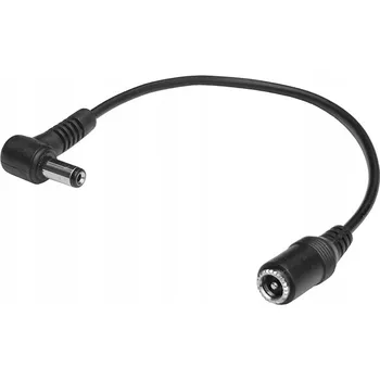 Napájecí adaptér DC 2.1 mm zástrčka na zásuvku s kabelem zahnutým o 90°