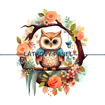 Látkový panel - Sovička - PT-50 Velikost: 20x20cm, Materiál: Kočárkovina