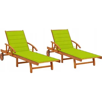Zahradní lehátko zahrada-XL Zahradní lehátka 2 ks s poduškami masivní akáciové dřevo 3077341