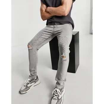 Pánské džíny BOLONGARO TREVOR ŠEDÉ DŽÍNY S DÍRAMI (32/32)