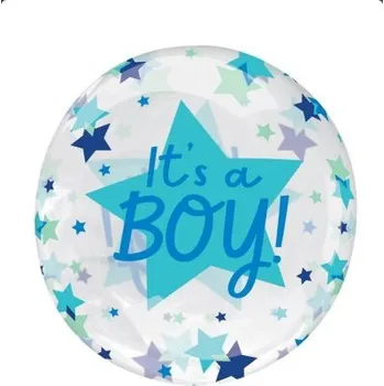 Koule - Je to kluk! hvězdičky 40x40cm - fóliový balónek