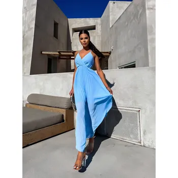 Dámské šaty Světle modré šaty SUNLOVE s plisovanou sukní