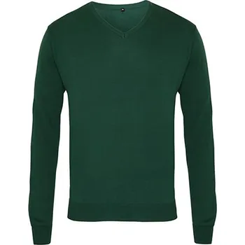 Pánský svetr Premier Workwear Pánský pletený svetr s výstřihem do V Barva: bottle green, Velikost: 3XL G_PW694