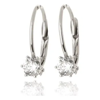 Náušnice Náušnice z bílého zlata s čirými zirkony NA1832F + dárek zdarma