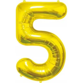 Fóliový balónek B&C ČÍSLICE 5 zlatý 85cm GODAN