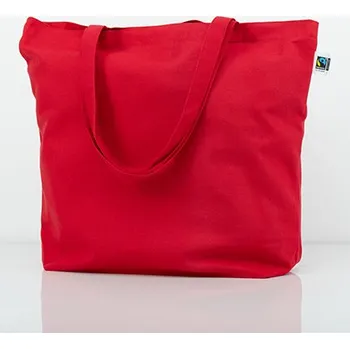 Printwear Fairtrade bavlněná plátěná taška Barva: Red (ca. Pantone 200C), Velikost: 46 x 40 cm G_XT670