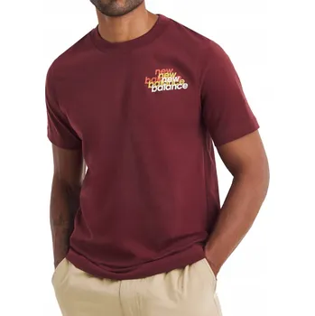 Pánské tričko NEW BALANCE MT53958MHB bordó bavlněné sportovní L