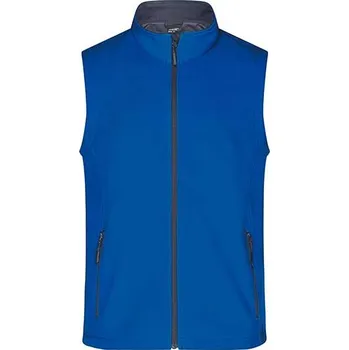 James&Nicholson Pánská promo softshellová vesta a Barva: Nautic Blue, Velikost: S G_JN1128
