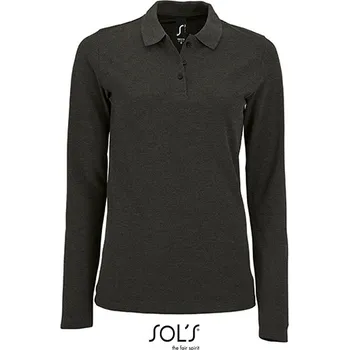 Dámské tričko SOL´S Dámská piqué polokošile s dlouhým rukávem Perfect Barva: Charcoal Melange, Velikost: L G_L02083