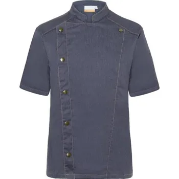 Gastro oděv Karlowsky Chef's bunda Jeans/denim s krátkým rukávem Barva: Vintage Black (ca. Pantone Cool Grey11C), Velikost: 64 G_KY150
