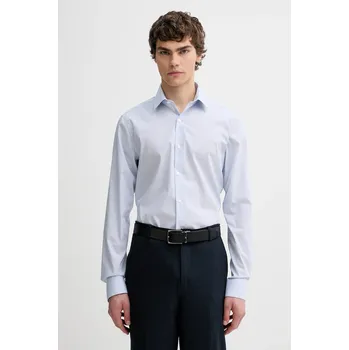 Pánská košile Košile Calvin Klein pánská, modrá barva, slim, s italským límcem, LV019EU088 05X, vel. 42