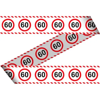 Narozeninová girlanda - bezpečnostní páska dopravní značka 60. narozeniny 15m