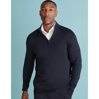 Pánský svetr Henbury Pánský svetr na zip Barva: Černá, Velikost: 3XL G_W729