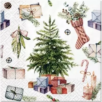 Papírový ubrousek Ubrousky na dekupáž Christmas at Home - 1 ks