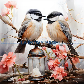 Látkový panel - Sýkorky - PT-42 Velikost: 30x30cm, Materiál: Úplet