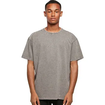 Pánská móda Build Your Brand Těžké oversize tričko prané kyselinou Barva: Modrá, Velikost: M G_BY189