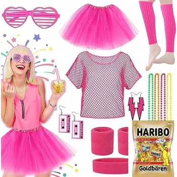 Karnevalový kostým Kostým dámský převlek, kostým ve stylu 80. let, růžový