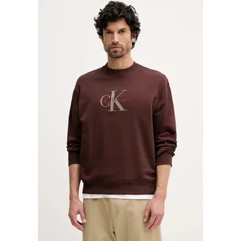 Dámská mikina Bavlněná mikina Calvin Klein Jeans LV04RD242G hnědá 89X, vel. M