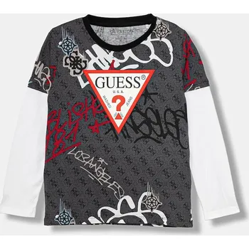 Chlapecké tričko Dětské bavlněné tričko s dlouhým rukávem Guess N5BI03.I3Z14.9BYA šedá 90X, vel. 105-112