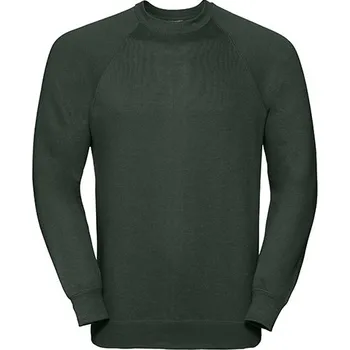 Pánská mikina Russell Klasická mikina bez kapuce Barva: bottle green, Velikost: 3XL G_Z762