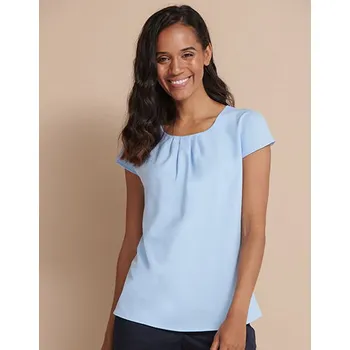 Dámská halenka Henbury Dámská halenka s krátkým rukávem s plisováním Barva: Černá, Velikost: L G_W597