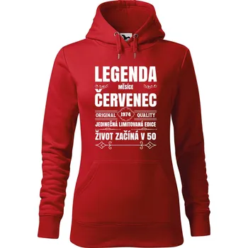 Dámská mikina DOBRÝ TRIKO Dámská mikina s potiskem Zrození legendy měsíce Velikost dámské mikiny: M, Barva: Červená