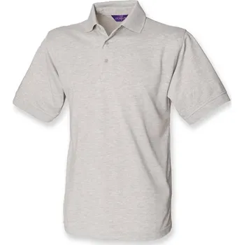 Henbury Pánské klasické piqué polokošile 65/35 Barva: heather grey, Velikost: 5XL G_W400