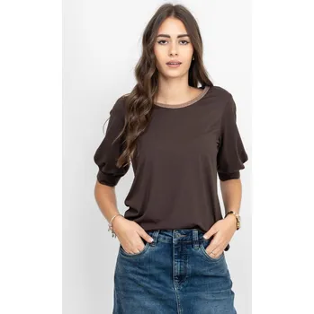 Dámské tričko Geisha elegantní triko čokoládové Velikost: M