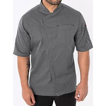 Gastro oděv Le Chef Unisex asymetrická bunda Barva: grey, Velikost: XS G_LF129