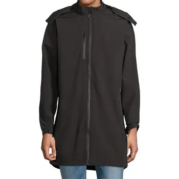 Pánská casual bunda NEOBLU Pánský dlouhý softshellový kabát Achille Barva: Černá, Velikost: XXL G_NB3793