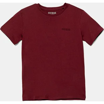 Chlapecké tričko Dětské bavlněné tričko Guess vínová barva, s aplikací, L5YI39 K8HM4 L5YI39.K8HM4.9BYA 83X, vel. 158-166