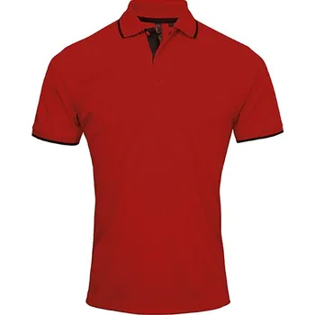 Pánské tričko Premier Workwear Pánské kontrastní Coolchecker® Polo Barva: Red (ca. Pantone 200C), Velikost: 3XL G_PW618