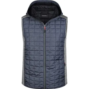 Pánská vesta James&Nicholson Pánská pletená hybridní vesta a Barva: Light Melange, Velikost: S G_JN768