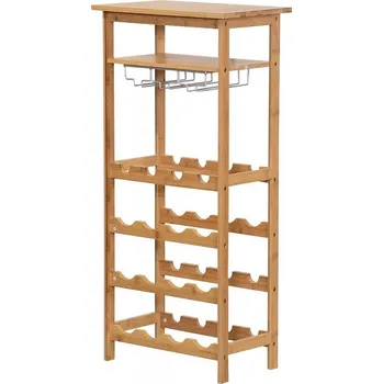 regál Regál na víno Marzano 47 x 29 x 100 cm bambus