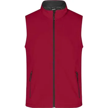 Pánská vesta James&Nicholson Pánská promo softshellová vesta a Barva: red, Velikost: 3XL G_JN1128