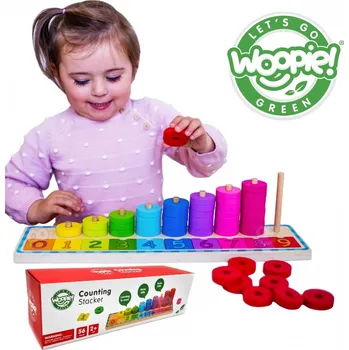 Dřevěná hračka GREEN Učíme se počítat a barvy Montessori puzzle 56 ks