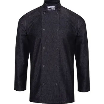 Gastro oděv Premier Workwear Džínová kuchařská bunda Barva: Black Denim (ca. Pantone 433C), Velikost: XS G_PW660
