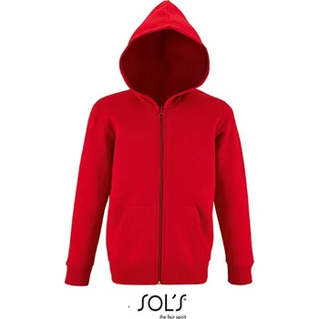Chlapecké oblečení SOL´S Dětská mikina s kapucí na zip Barva: red, Velikost: 8 Years (118/128) G_L02092