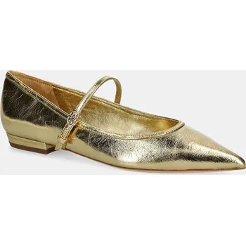 Dámské baleríny Kožené baleríny Tory Burch Double T Buckle Mary Jane zlatá barva, 166038-723 166038.723 10Y, EUR 41