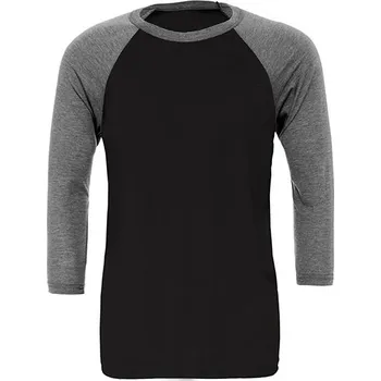 Pánské tričko Canvas Unisex baseballové tričko s 3/4 rukávem Barva: black, Velikost: S G_CV3200
