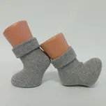 TREPON Kojenecké bavlněné ponožky přeložený lem, šedý melír Velikost: 9-12cm(0-4 měsíce)