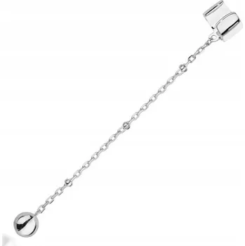 Náušnice STŘÍBRNÁ NÁUŠNICE Ag925 S ŘETÍZKEM NA UCHO