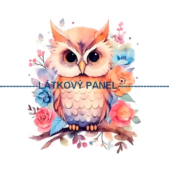Látkový panel - Sovička - PT-48 Velikost: 15x15cm, Materiál: Kočárkovina