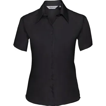 Russell Collection Dámská nežehlivá košile s krátkým rukávem Barva: black, Velikost: 4XL G_Z957F