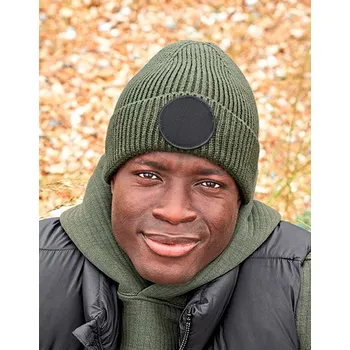 Čepice Beechfield Kruhová módní čepice s nášivkou Barva: Zelená, Velikost: One Size G_CB332R