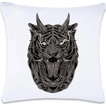Dekorativní polštářek DOBRÝ TRIKO Polštář s potiskem 40 x 40 cm Tygří hlava Oboustranný tisk: NE
