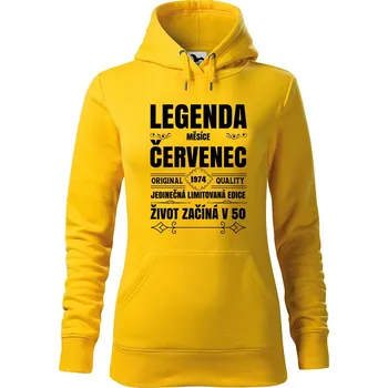 Dámské oblečení DOBRÝ TRIKO Dámská mikina s potiskem Zrození legendy měsíce Velikost dámské mikiny: XS, Barva: Žlutá